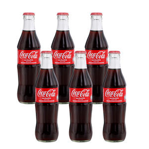 6瓶/泰国进口可口可乐碳酸饮料汽水复古玻璃瓶可乐收藏罐装250ml
