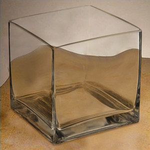 透明玻璃花瓶鱼缸家居现代客厅台面正方形方缸20cm大号玻璃缸加厚