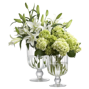 花瓶玻璃透明欧式创意高脚花器餐桌插花大口径水培鲜花居家广口瓶
