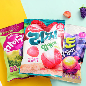 韩国进口好丽友葡萄味软糖儿童橡皮糖水蜜桃味QQ糖休闲小零食小吃