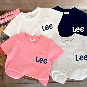 儿童口袋T恤男童夏季新款衣服小童字母上衣韩版潮宝宝短袖T女薄款
