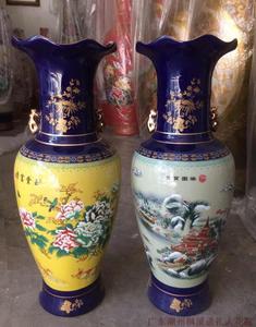 潮州陶瓷落地花瓶摆设14寸16寸18寸24寸斗方金瓜加耳牡丹梁园雪景