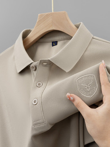 纯棉男士短袖POLO衫2024新款高端商务t恤重磅保罗刺绣男装体恤衫