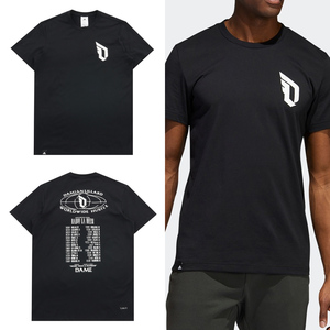 正品 阿迪 ADIDAS 男子 篮球 利拉德 黑色棉质运动短袖T恤 DX6961