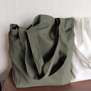 外贸尾货大容量学生手提单肩空白帆布包男女上课包棉布购物环保袋
