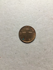 世界钱币之瑞士1951青铜2分钱币收藏