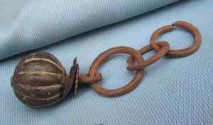 铜流星锤古代冷兵器古人手工制作锤头是精铜链是铁约为明代货