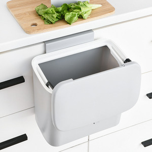 日本厨柜壁挂式垃圾桶不弯腰厨房卫生间带盖分类收纳桶滑盖垃圾篓