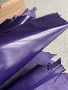 意大利antiba植鞣紫色山羊皮0.9mm手工皮料diy箱包皮革山羊皮皮料