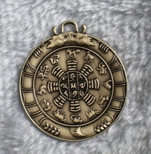 铜质西藏九宫八卦十二生肖腰牌 护身符  批发特价