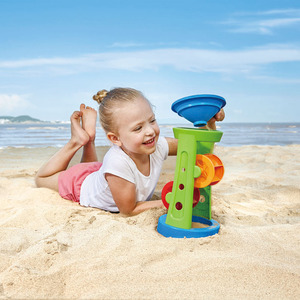 Hape儿童沙漏套装沙滩转轮玩具大号宝宝玩沙挖沙子工具戏水2-6岁