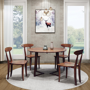 开心特麦 白橡木餐桌餐椅1.2米原木色胡桃木色餐桌椅