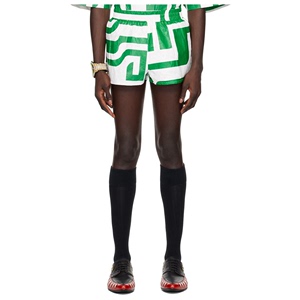 Walter Van Beirendonck 白色  绿色印花短裤男