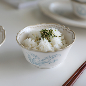 法式复古铃兰花陶瓷米饭碗高颜值家用高级感酸奶碗燕麦碗 5英寸
