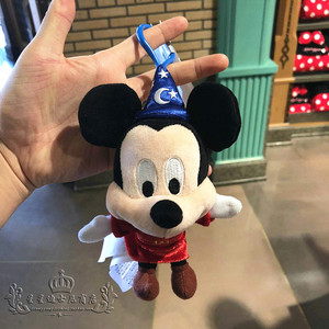 上海迪士尼代购国内魔法师米奇Mickey卡通可爱毛绒钥匙扣包包挂件