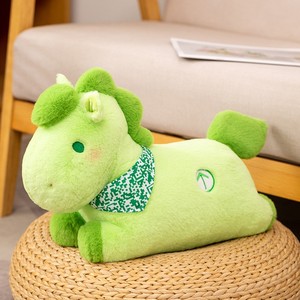 正版赛特嘟嘟于适同款绿马公仔绿码通行码毛绒玩具小马抱枕礼品