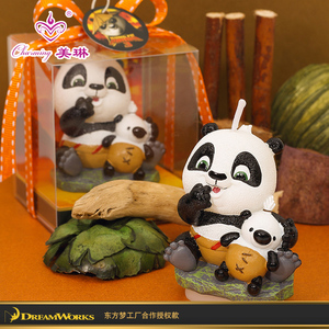 美琳/charming 功夫熊猫3款卡通小阿宝公仔创意生日蛋糕蜡烛礼物