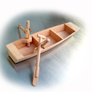 儿童玩具小号木质小船 一帆风顺小渔船船模 木制打渔船模型小木船