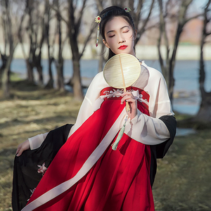 汉尚华莲传统汉服女装月痕高腰齐胸襦裙花朵刺绣春夏装日常性价比