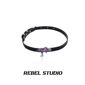 rebel studio原创暗黑朋克choker颈链摇滚少女皮带项链超A锁骨链