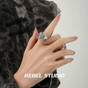 rebel studio小珍珠烟花戒指女款时尚小众独特精致个性食指戒指环