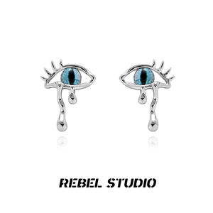 rebel studio原创恶魔之眼猫瞳耳环女小众设计感独特个性猫眼耳饰