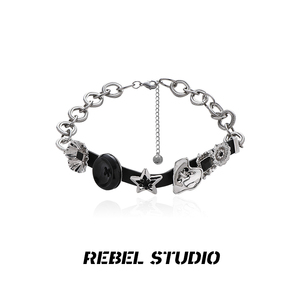 rebel studio原创纽扣星星choker颈链女潮小众设计感辣妹短款项链