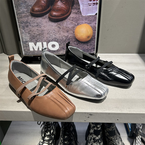 MIO米奥2024春款羊皮时尚舒适浅口通勤女单鞋玛丽珍鞋M241425103