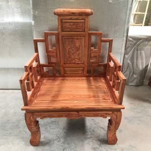 新中式圈椅明清椅子实木太师椅榆木餐椅官帽椅仿古凳子