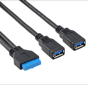 主板19Pin/20Pin转USB3.0数据线 主板20针转接线USB3.0母头连接线