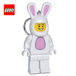 乐高LEGO兔子人爱心钥匙扣情侣积木发光钥匙扣圈LED灯男女孩玩具