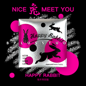 B+Studio新款个性原创潮流兔子哑光银色信封利是封红包压岁钱
