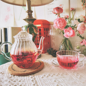英式古典下午茶 客厅餐桌复古玻璃茶壶可加热