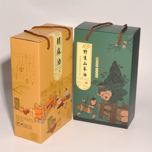 芝麻油高档包装盒500ML核桃油一斤2瓶礼盒紫苏油山茶油菜籽油空盒