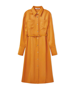 【当天发】玛丝菲尔专柜正品2022年春季橙色 光泽连衣裙A1CX10576