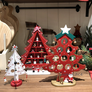 出口韩国镂空趣味木质组合立体小人圣诞装饰摆件橱窗摆设节日礼品