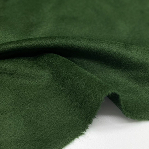 布艺岛进口垂感光泽 深绿色山羊绒羊毛料毛呢布料 秋冬大衣面料