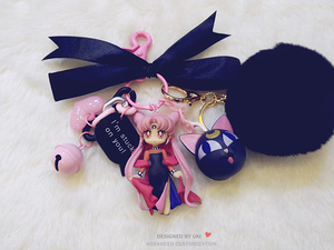 日本美少女战士水冰月露娜毛绒钥匙扣车钥匙挂饰包包挂件创意礼物