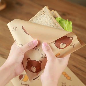 三明治包装纸可微波加热三角袋食品级三文治专用纸家用商用免折叠