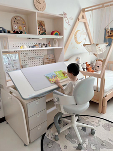韩国iloom原装进口儿童学习桌写字书桌学生桌 可升降桌椅套装家用