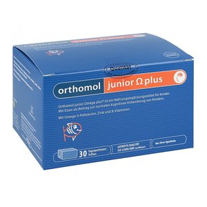 F德国Orthomol junior Omega plus儿童脑黄金鱼油DHA 发育营养素