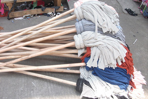 加大棉布全棉拖布 家用老式拖把 ，木柄 ， 吸水纯棉木杆布条