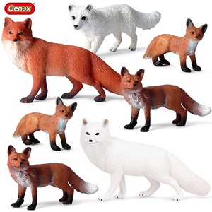 儿童玩具仿真实心狐狸野生动物模型套装北极狐大白狐科教认知摆件