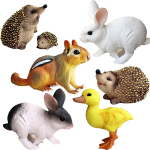 儿童玩具仿真动物大模型塑料农场小黄鸭小白兔花栗鼠刺猬宝宝认知