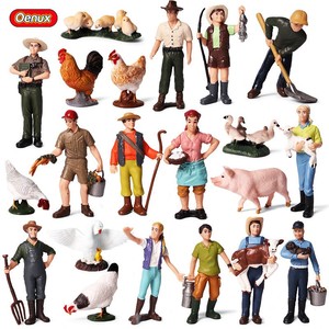儿童玩具仿真人偶模型塑胶农场牧场工人配套人物玩偶摆件男孩女孩