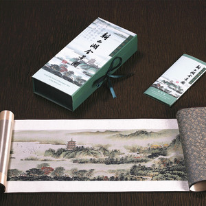 西湖全景图丝绸织锦画 杭州旅游纪念礼品特产 中国特色送老外礼物