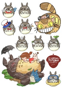 小号F0007-08龙猫Totoro卡通动漫笔记本电脑手机旅行拉杆箱贴纸