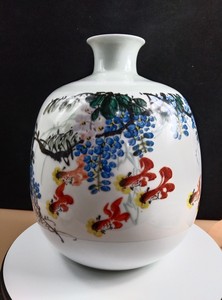 景德镇陶瓷器手绘釉上彩金玉满堂花瓶作者黄鸿祥作品名人绘画。