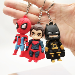 创意卡通钥匙扣立体公仔钢铁侠蜘蛛侠美队超人包包挂件儿童玩具