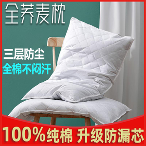 全荞麦壳护颈椎枕家用硬枕芯枕头单个儿童侧睡助眠舒适天然枕头芯